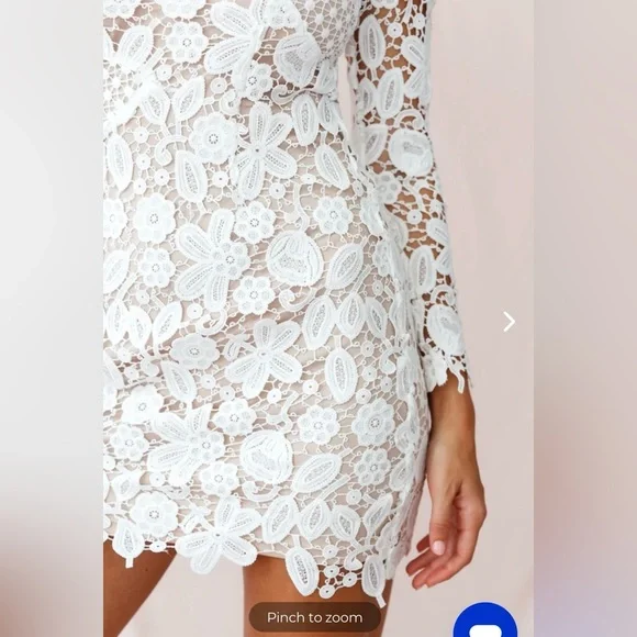 NEW Selfie Leslie Reinhart Floral Asymmetrical Mesh Dress - Picture 3 of 7